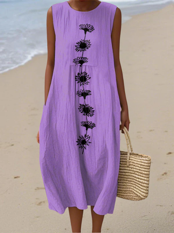 Emma | Midi šaty Violet Bloom