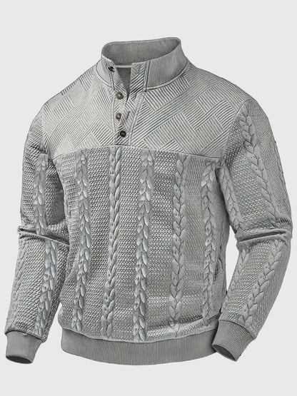 Dawson - Svetr s dlouhým rukávem Henley s pruhy