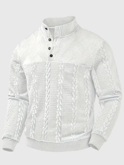 Dawson - Svetr s dlouhým rukávem Henley s pruhy