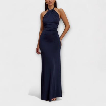Milada - Elegantní maxi šaty s halter výstřihem