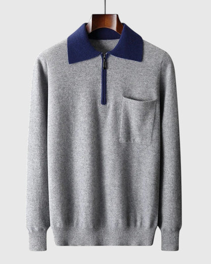Matěj – Polo Castelle se zipem z kašmíru