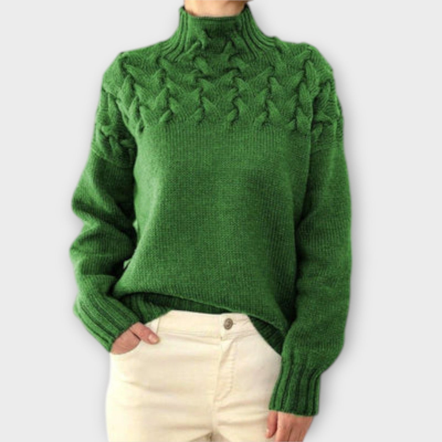 Eva - Dámský svetr s detailním copánkovým vzorem