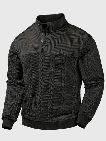 Dawson - Svetr s dlouhým rukávem Henley s pruhy