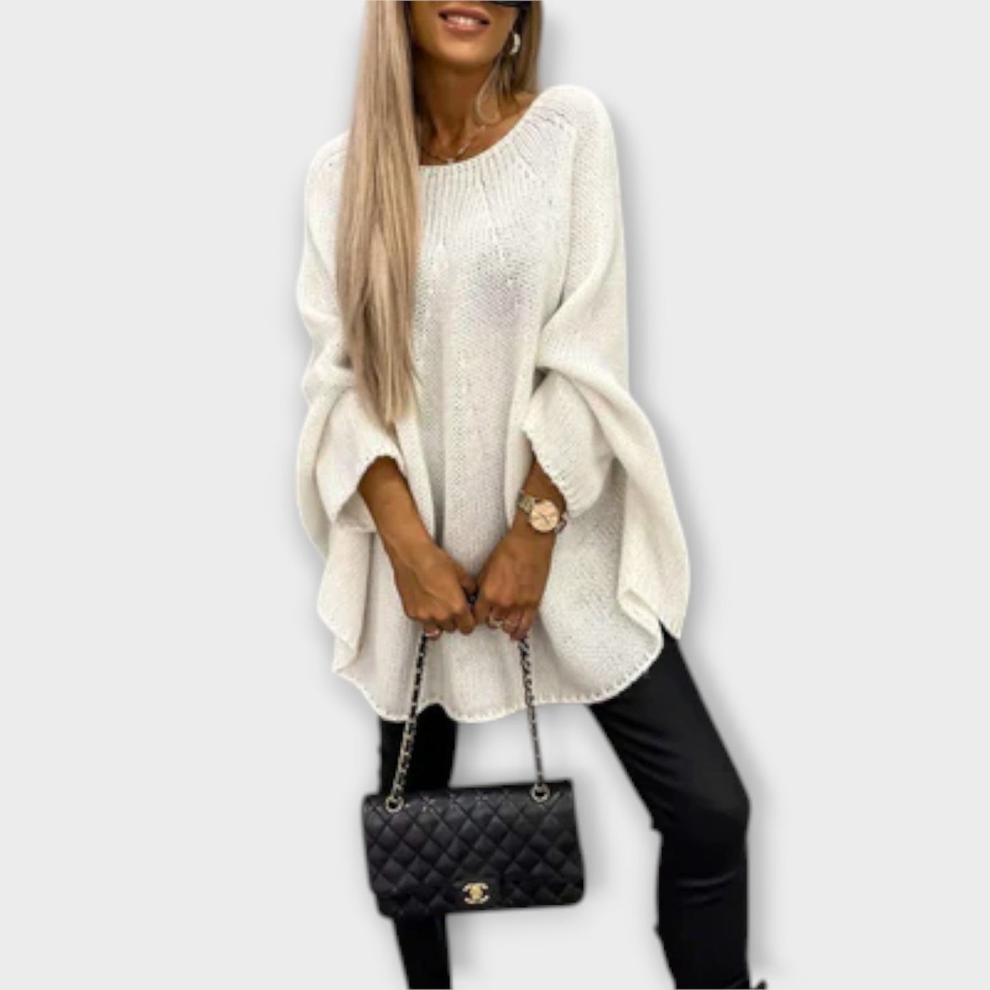 Isabelle - Stylový dámský svetr s kulatým výstřihem