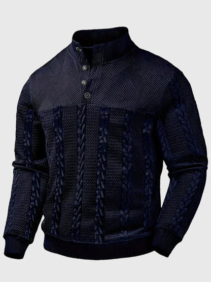 Dawson - Svetr s dlouhým rukávem Henley s pruhy