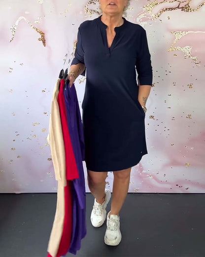 Lenka – Elegantní šaty s výstřihem do V pro každý den