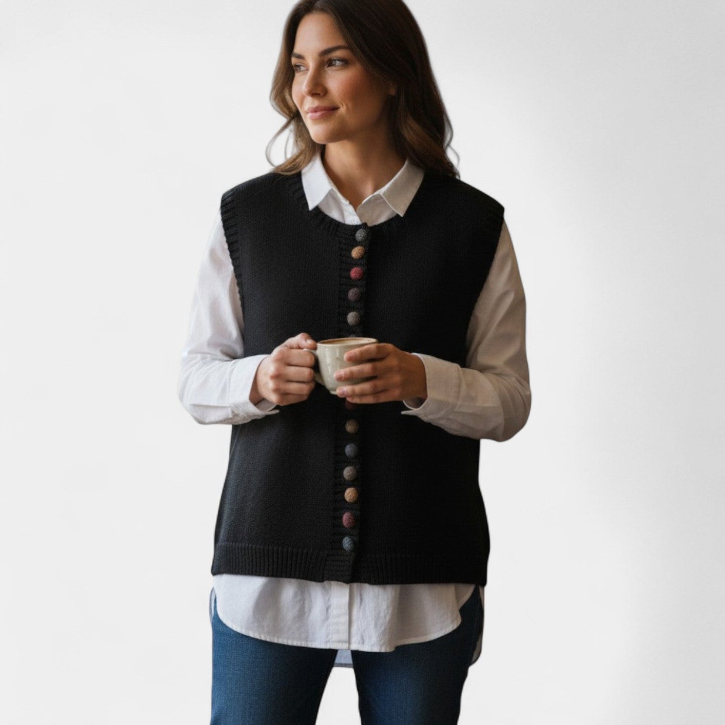 Karmen – Elegantní pletená vesta pro každodenní styl