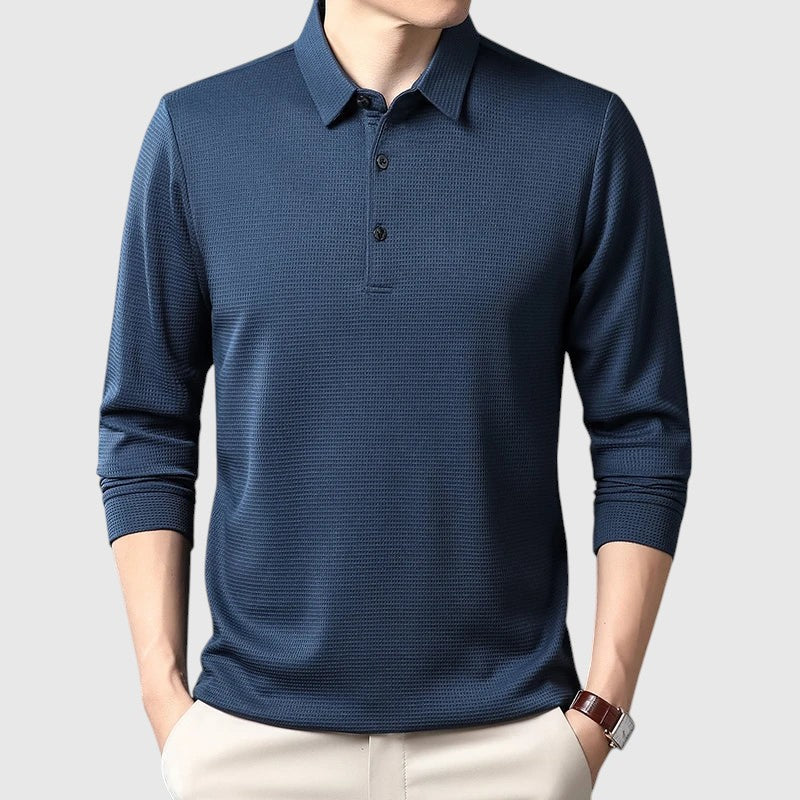 Ivo – Elegantní pánská polo košile s dlouhým rukávem