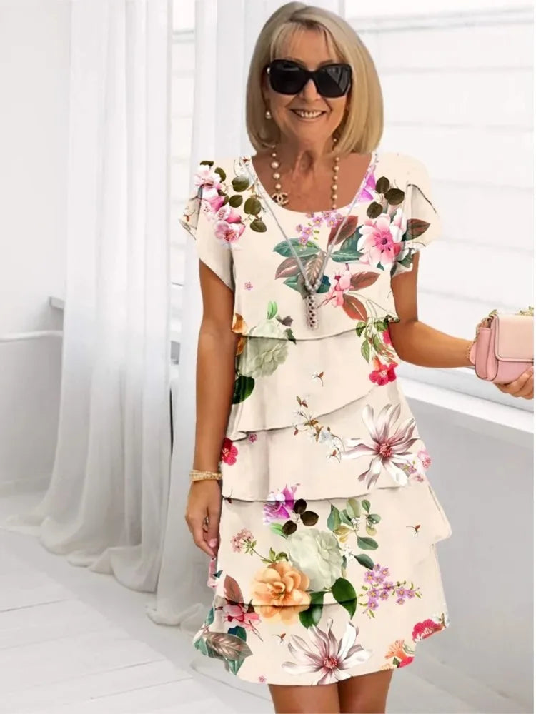 Camille | Elegantní splývavé bílé šaty s volány