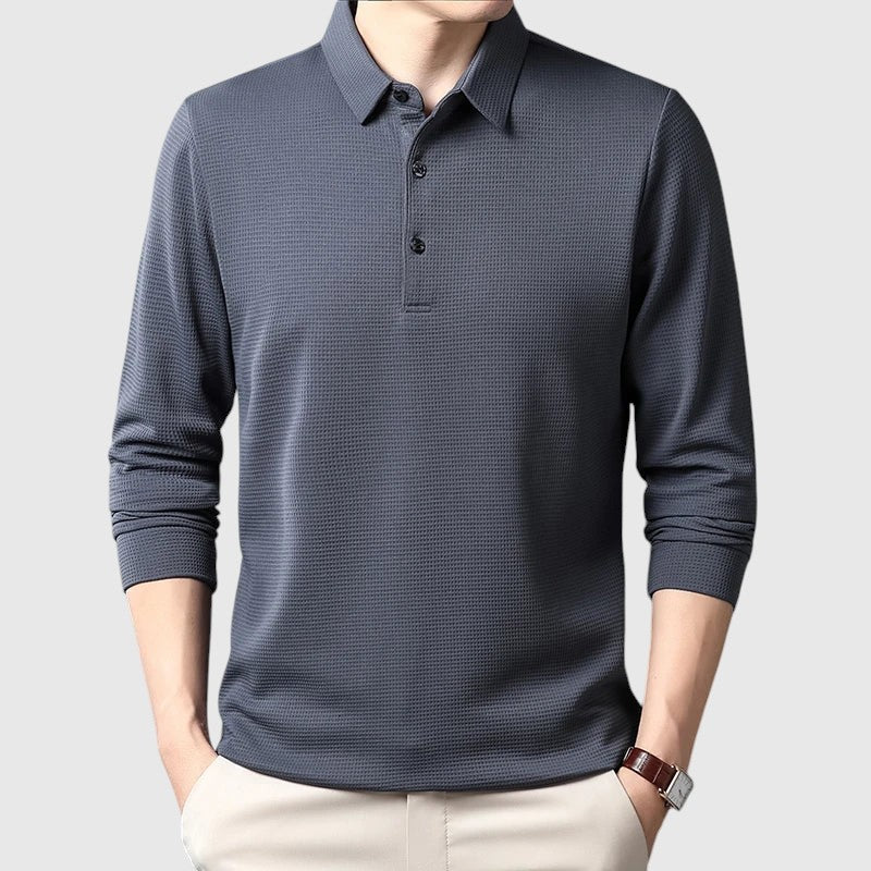 Ivo – Elegantní pánská polo košile s dlouhým rukávem