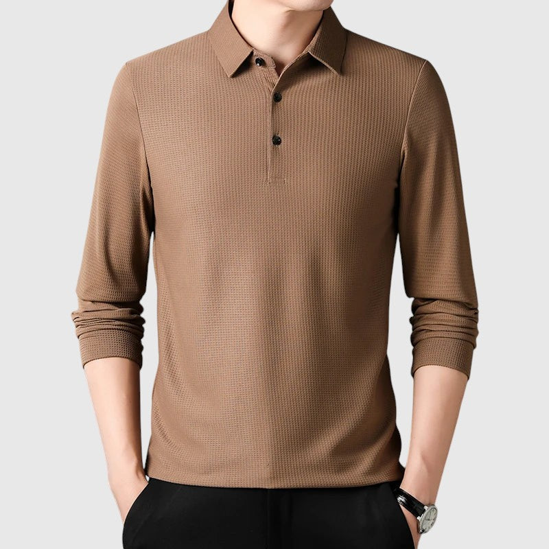 Ivo – Elegantní pánská polo košile s dlouhým rukávem