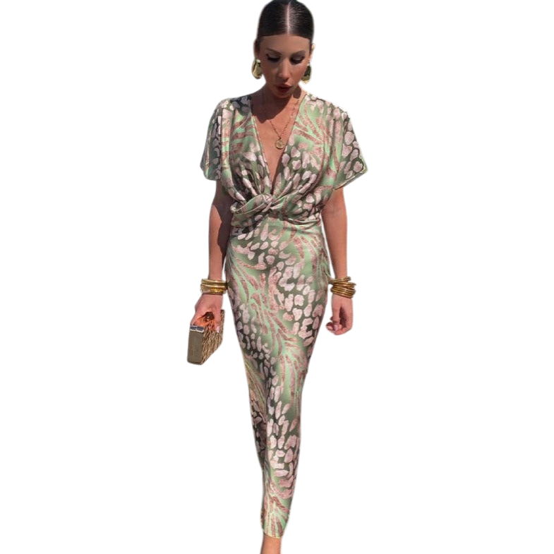 Veronika – Elegantní zavinovací maxi šaty