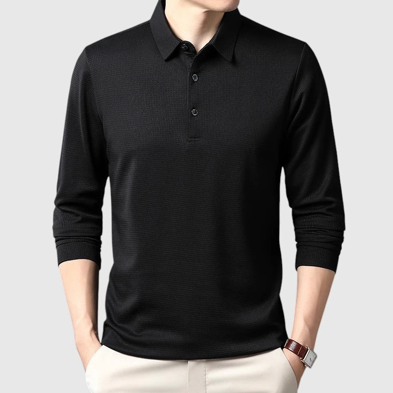 Ivo – Elegantní pánská polo košile s dlouhým rukávem