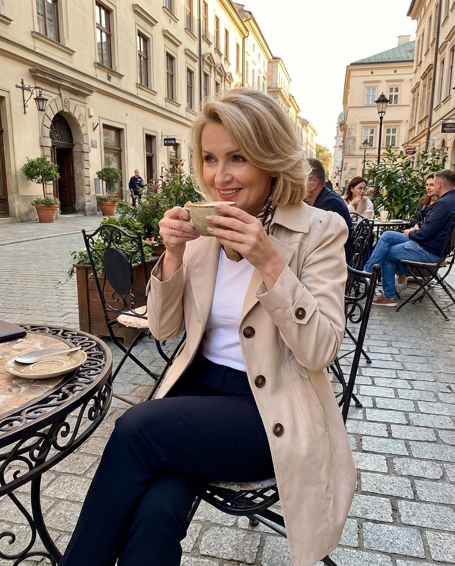 Zuzana – Elegantní nadčasový trenčkot se strukturovaným střihem
