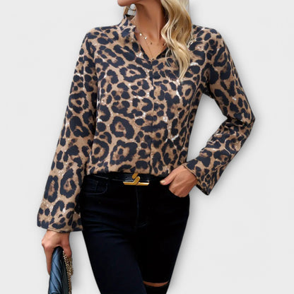 Ležérní blůza s leopardím vzorem