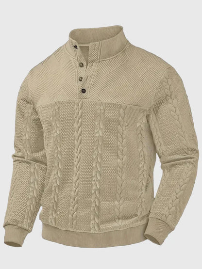 Dawson - Svetr s dlouhým rukávem Henley s pruhy