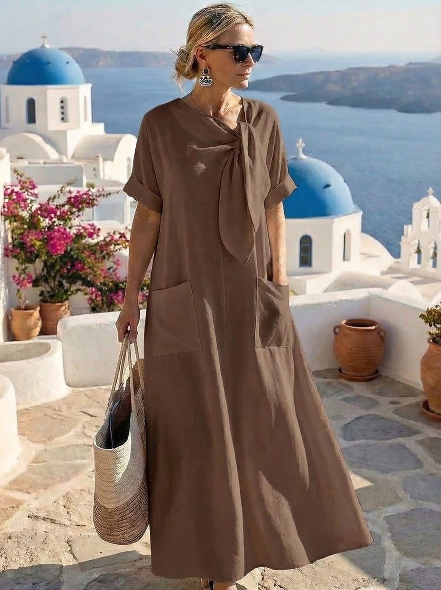 Eliška™ elegantní šaty s kapsami