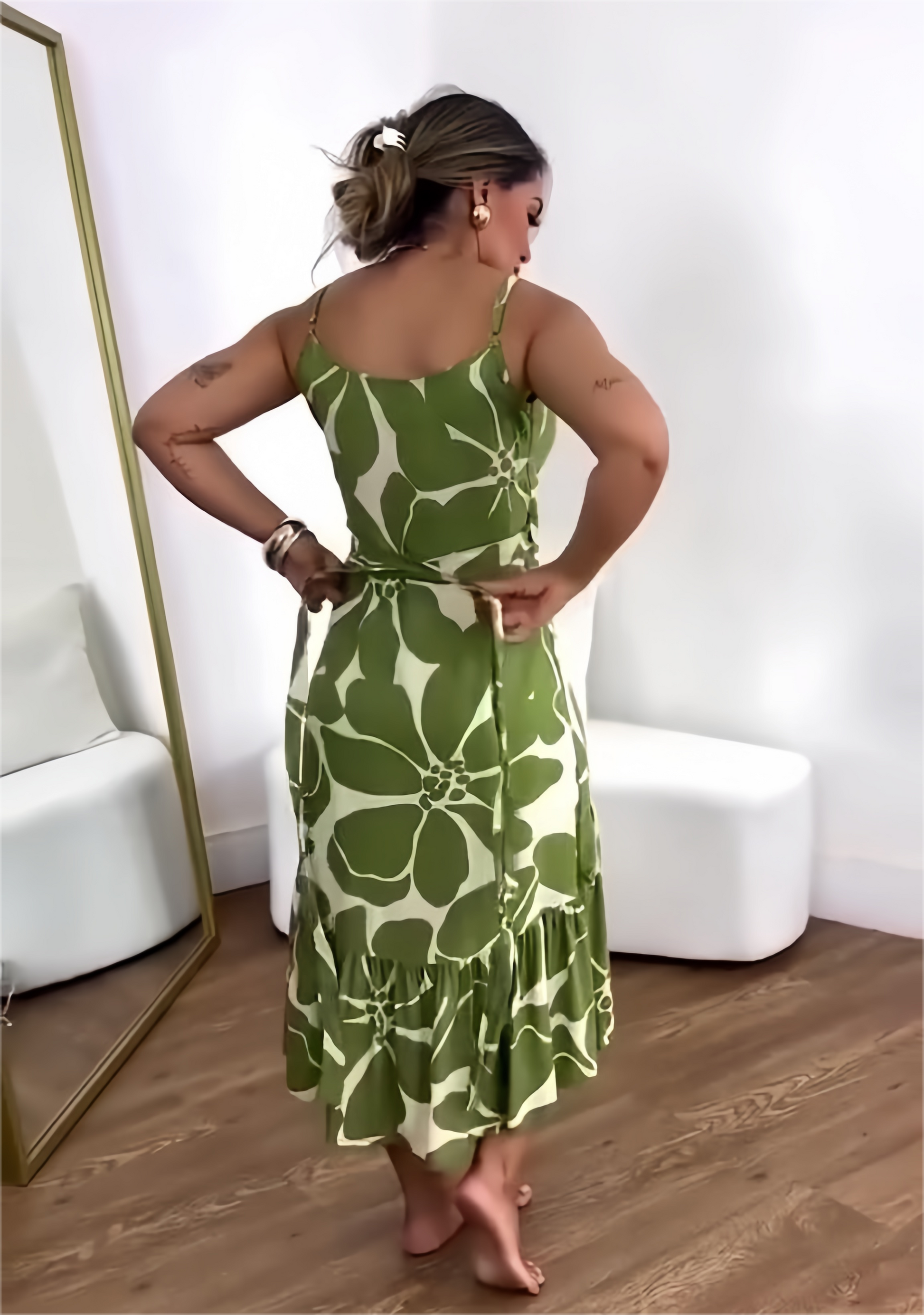 Denisa – letní zavinovací midi šaty s volánem