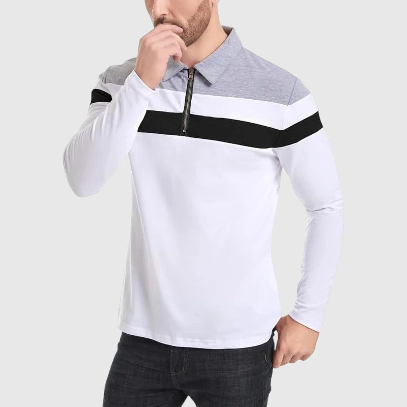 Ondřej – Elegantní svetr se zipem a pruhy